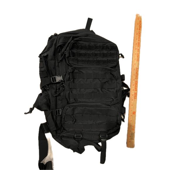 Generic Black Canvas Tactical Backpack - Picture 1 of 4